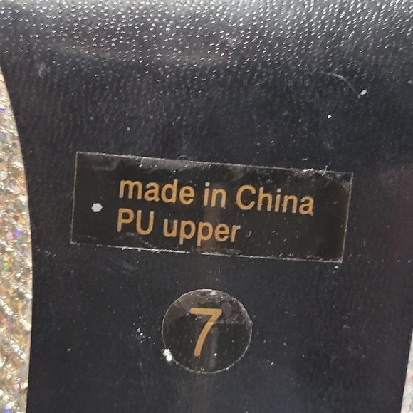 Silver Sparkle Glitter Stiletto Heels Pump Sz 7 - Picture 5 of 6